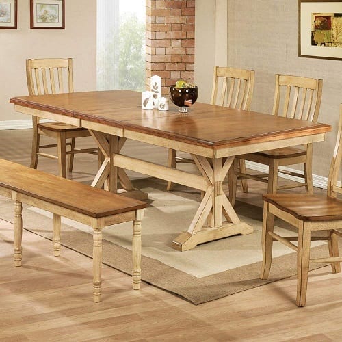 Quails Run Trestle Dining Table Butterfly Leaf