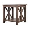 Solid Wood Rustic Farmhouse End Table Weathered Gray East End Collection Living Room Furniture 0 100x100