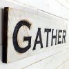 Gather Sign Horizontal Carved In A Cypress Board Rustic Distressed Kitchen Farmhouse Style Restaurant Cafe Wooden Wood Wall Art Decoration 0 100x100