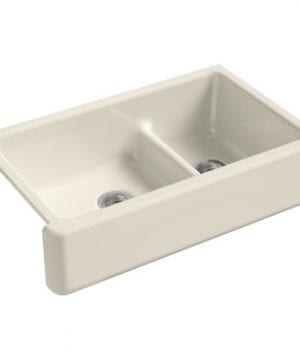 KOHLER Haven Smart Divide Self Trimming Under Mount Apron Front Double Bowl Kitchen Sink With Tall Apron 35 12 Inch X 21 916 Inch X 9 58 Inch 0 300x360