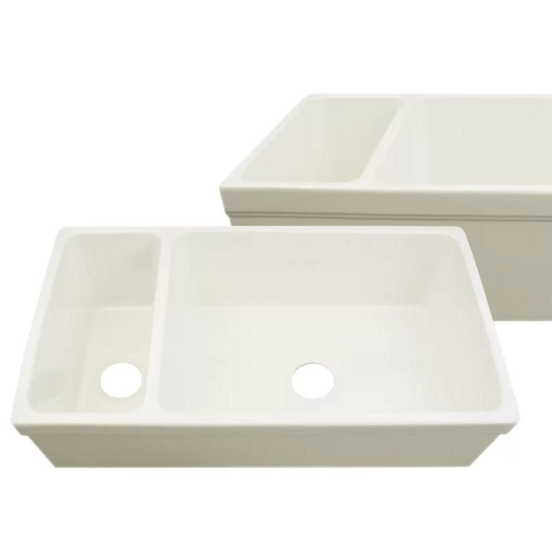 Fireclay Farmhouse Sinks Goals Whitehaus Collection Quatro Alcove 36 Inch Fireclay Farmhouse Sink