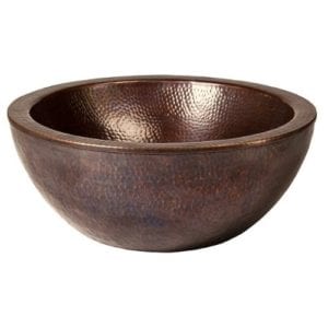 hand hammered copper oval bathroom sink
