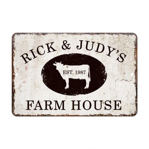 rick and judys farm house sign