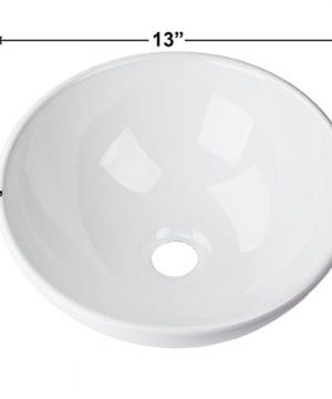 13x13 Round Bowl Porcelain Ceramic Bathroom Vessel Vanity Sink Art Basin Faucet 0 1 300x360