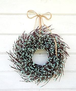 Mini Wreath Window Wreath Spring Wreath Summer Wreath Teal Wreath Twig Wreath Farmhouse Wreath Farmhouse Decor Turquioise Wreath Door Wreath