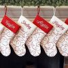 Personalized Christmas Stocking Red Warm White Classic Whimsical Design 0 100x100