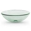 Tempered Glass Vessel Bathroom Vanity Sink Round Bowl Clear Color 0 100x100