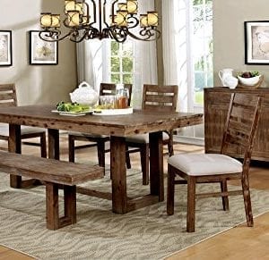 Homes Inside Out Natural Tone Dawson Industrial Dining Table