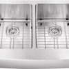0505AP 5050 33x20x10 Farmhouse Apron Front 16 Gauge Double Bowl Stainless Steel Sink INCLUDES Grid Set And Strainers 0 100x100