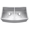 AKDY 33 X 20 X 9 Undermount Apron Double Bowls Basin 18 Gauge Handmade Stainless Steel Farmhouse Kitchen Sink 0 100x100