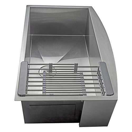 Firebird 30 X 20 X 9 Apron Farmhouse Handmade Stainless Steel Single Bowl Kitchen Sink W Drain Strainer Kit Adjustable Tray 0 0