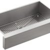KOHLER K 3943 NA Vault Undercounter Single Basin Stainless Steel Sink With Shortened Apron Front For 36 Inch Cabinet 0 100x100