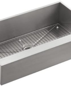 KOHLER K 3943 NA Vault Undercounter Single Basin Stainless Steel Sink With Shortened Apron Front For 36 Inch Cabinet 0 250x300