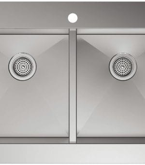 Kohler K 3944 1 NA Single Hole Stainless Steel Sink With Shortened Apron Front For 36 Inch Cabinet Vault Top Mount Double Basin Stainless Steel 0 0 300x342