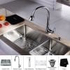 Kraus KHF203 33 KPF1621 KSD30CH 33 Inch Farmhouse Double Bowl Stainless Steel Kitchen Sink With Chrome Kitchen Faucet And Soap Dispenser 0 100x100