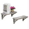 Rustic Torched Wood Wall Mounted Storage Display Shelves With Wooden Brackets Set Of 2 0 100x100