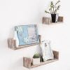 Wall Mounted Torched Wood U Shaped Floating Shelves Set Of 3 Dark Brown 0 100x100