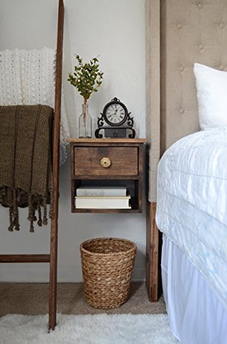Farmhouse rustic floating nightstand