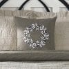 Piper Classics Farmhouse Cotton Pillow Cover 18x18 Taupe Grey Embroidered Cotton BollBall Wreath Accent 0 100x100