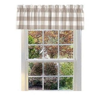 Appleberry Attic Beige Buffalo Plaid Valance Beige Buffalo Check