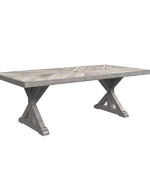 Ashley Furniture Signature Design Beachcroft Outdoor Rectangular Dining Table With Umbrella Option Porcelain Top Beige 0 300x360