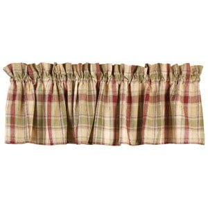 FARMSTEAD STAR Black Plaid Window Valance 72" x 14" by The Country House 