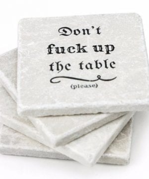 Marble Coasters For Drinks Housewarming Gift Funny Home Kitchen Living Room Coffee Table Or Bar Decoration 0 300x360