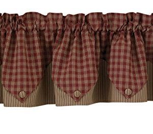 Park Designs Sturbridge Wine Lined Point Valance Curtain 72 Inches Wide By 15 Inches Tall 0 300x263