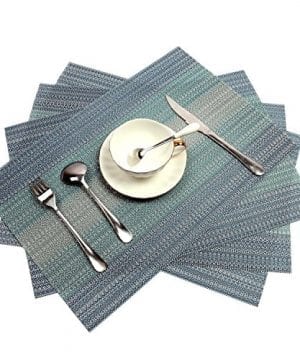 Pauwer Placemats Set Of 6 Crossweave Woven Vinyl Placemat Kitchen Table Heat Resistant Non Slip Kitchen Table Mats Easy To Clean 0 300x360