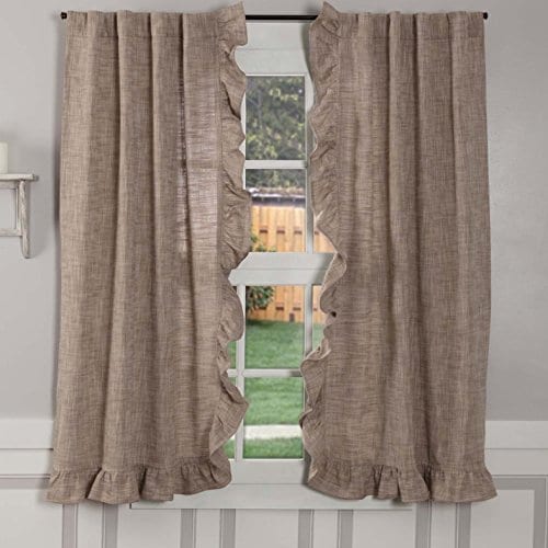 Piper Classics Ashley Taupe Ruffled Valance Curtain 16x72
