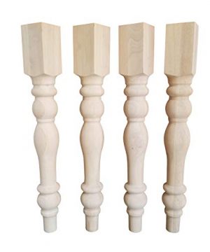 Unfinished Cottage Farmhouse Dining Table Legs Set Of 4 Turned Legs Design 59 Inc 0 300x360