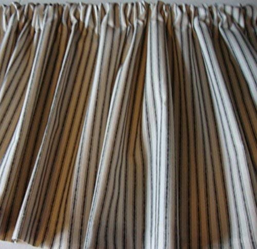 Valance Black And Cream Ticking Cotton 42 W X 14 L Window Treatment Curtain 0