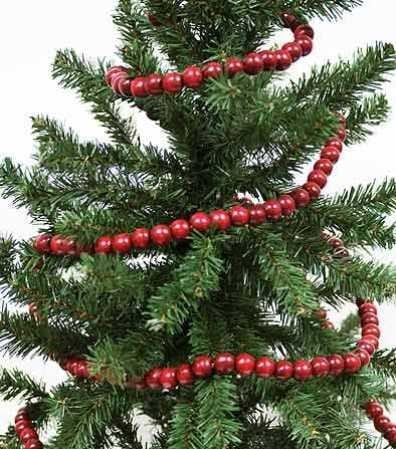 Primitive Country Faux Cranberry Christmas Tree Garland 9 ft Long 