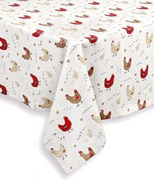 Cackleberry Home Farmhouse Chicken Cotton Fabric Tablecloth 0 300x360