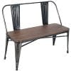 Merax Stylish Distressed Dining Table Bench With Wooden Seat Panel And Metal Backrest Legs 0 100x100