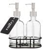 Rail19 Glass Soap Dispenser Set With Metal Soap Pump And Metal Stand 0 100x100