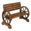 Rustic Wood Design Home Garden Wagon Wheel Bench Decor 0 100x100