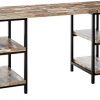 Skelton Writing Desk With Metal Frame Salvaged Cabin And Black 0 100x100