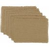 VHC Brands Classic Country Farmhouse Tabletop Kitchen Burlap Natural Tan Fringed Placemat Set Of 6 0 100x100