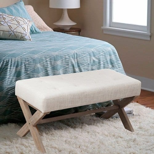 Chairus Fabric Upholstered Entryway Bench Seat 36 Inch Bedroom