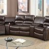 5pcs Brown Bonded Leather Reclining Sofa Set Home Theater Sectional Sofa Set With Two Center Consoles 0 100x100