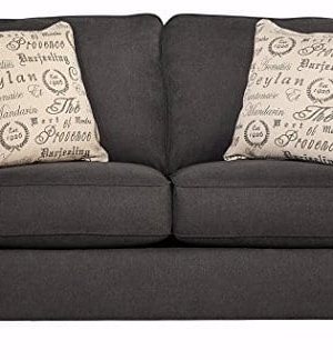 Ashley Furniture Signature Design Alenya Sofa Loveseat With 2 Throw Pillows Classic Upholstery Vintage Casual Charcoal 0 300x324