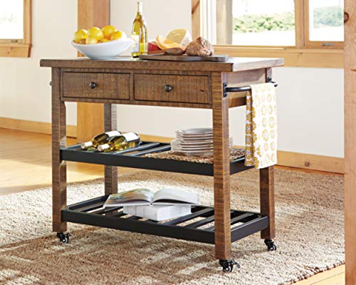 Ashley Furniture Signature Design Kailman Bar Cart Gold Finish Next