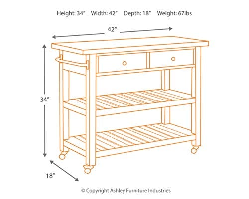 Ashley Furniture Signature Design Kailman Bar Cart Gold Finish Next