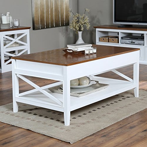 Coffee Tables Bistro White Lift Top Rectangle Wood Cocktail Living Room End Table Side Modern Furniture