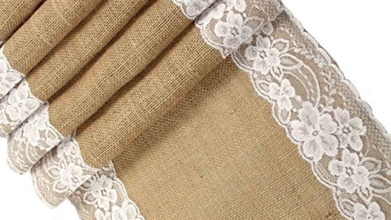 20×Burlap Lace Hessian Table Runner Rustic Jute Country Wedding Party Decor