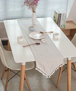 Colorbird Tel Table Runner Striped Cotton Linen Runners For Kitchen Dining Living Room Decor