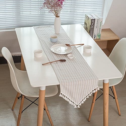 Colorbird Tassel Table Runner Striped Cotton Linen Runners For Kitchen Dining Living Room Table Linen Decor 12 X 70 Farmhouse Goals