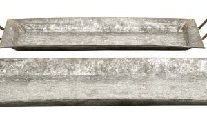 Deco 79 38174 Metal Galvanized Trays Set Of 2 0 300x188