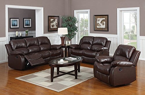 Divano Roma Furniture Classic And Traditional Bonded Leather Recliner Chair Love Seat Sofa Size 1 Seater 2 Seater 3 Seater Set 0